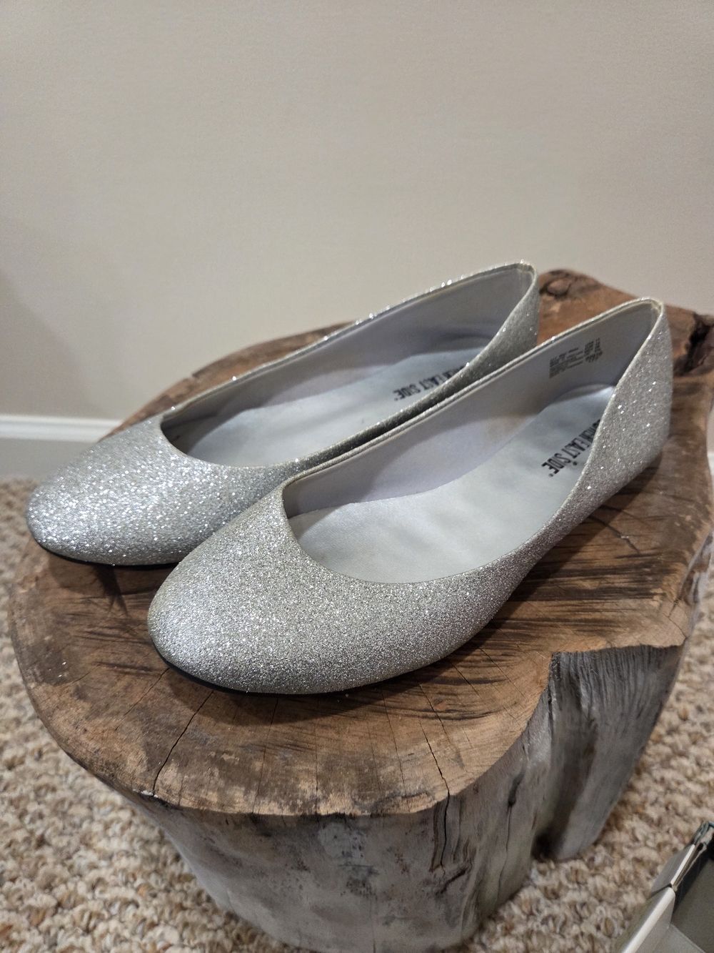 LOWER EAST SIDE Silver Glitter Ballet Flats - Women
